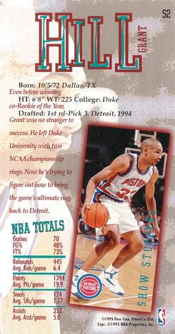 1995-96 Jam Session - Show Stoppers #S2 Grant Hill Back