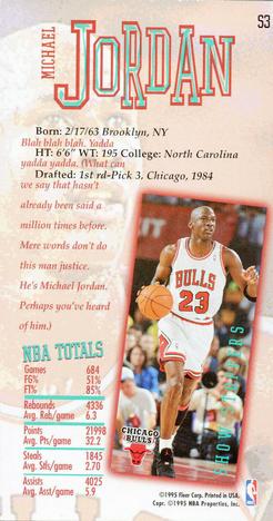 1995-96 Jam Session - Show Stoppers #S3 Michael Jordan Back