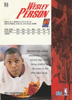 1995-96 SkyBox Premium #98 Wesley Person Back