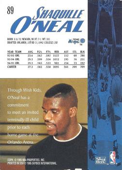 1995-96 SkyBox Premium #89 Shaquille O'Neal Back
