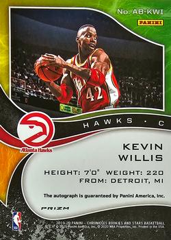 2019-20 Panini Chronicles - Airborne Signatures Red #AB-KWI Kevin Willis Back