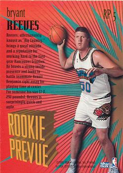1995-96 SkyBox Premium - Rookie Prevue #RP5 Bryant Reeves Back
