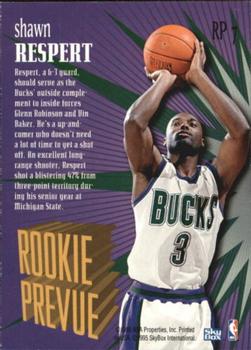 1995-96 SkyBox Premium - Rookie Prevue #RP7 Shawn Respert Back