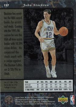 1995-96 SP #137 John Stockton Back