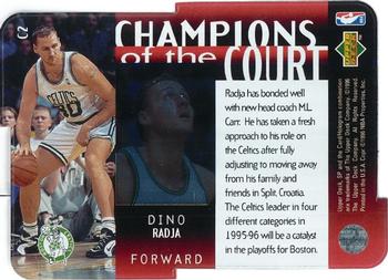 1995-96 SP Championship - Champions of the Court Die Cut #C2 Dino Radja Back