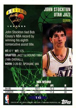 1995-96 Topps #16 John Stockton Back