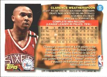 1995-96 Topps #55 Clarence Weatherspoon Back
