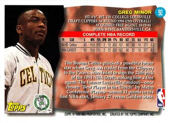 1995-96 Topps #92 Greg Minor Back
