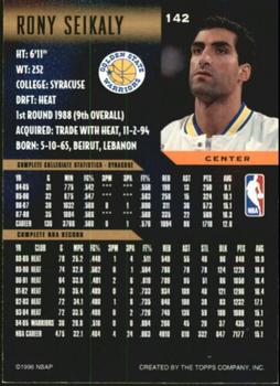 1995-96 Topps Gallery - Player's Private Issue #142 Rony Seikaly Back