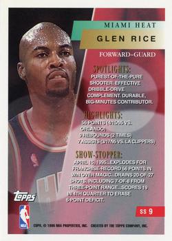 1995-96 Topps - Show Stoppers #SS9 Glen Rice Back