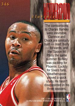 1995-96 Ultra #346 Clarence Weatherspoon Back