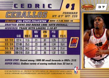 1996-97 Bowman's Best #37 Cedric Ceballos Back