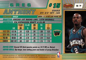 1996-97 Bowman's Best #57 Greg Anthony Back