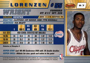 1996-97 Bowman's Best #R7 Lorenzen Wright Back