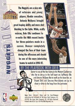 1996-97 Collector's Choice #373 Nuggets Playbook Back