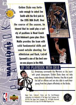 1996-97 Collector's Choice #375 Warriors Playbook Back
