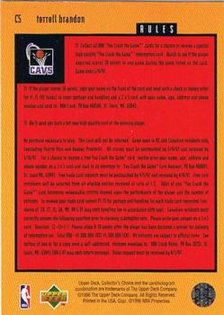 1996-97 Collector's Choice - You Crash the Game Scoring Silver (Series One) #C5 Terrell Brandon Back