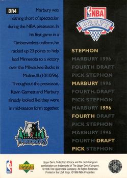1996-97 Collector's Choice - NBA Draft Exchange #DR4 Stephon Marbury Back