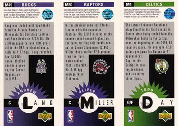 1996-97 Collector's Choice - Mini-Cards Panels #M4 / M80 / M49 Todd Day / Oliver Miller / Andrew Lang Back