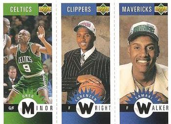 1996-97 Collector's Choice - Mini-Cards Panels #M95/M128/M109 Greg Minor / Lorenzen Wright / Samaki Walker Front