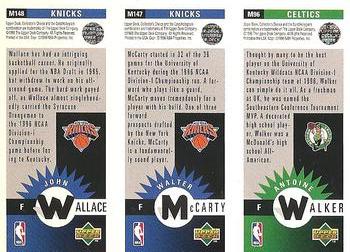 1996-97 Collector's Choice - Mini-Cards Panels #M96/M147/M148 Antoine Walker / Walter McCarty / John Wallace Back