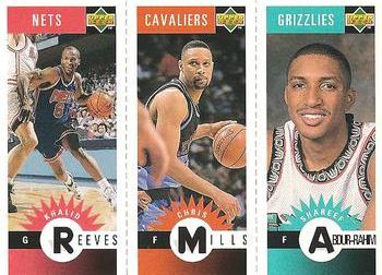 1996-97 Collector's Choice - Mini-Cards Panels #M144/M105/M175 Khalid Reeves / Chris Mills / Shareef Abdur-Rahim Front