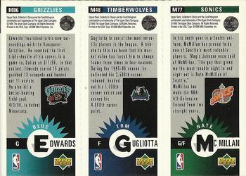 1996-97 Collector's Choice - Mini-Cards Panels #M77 / M48 / M86 Nate McMillan / Tom Gugliotta / Blue Edwards Back