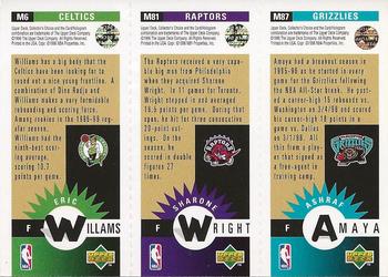 1996-97 Collector's Choice - Mini-Cards Panels Gold #M87 / M81 / M6 Ashraf Amaya / Sharone Wright / Eric Williams Back