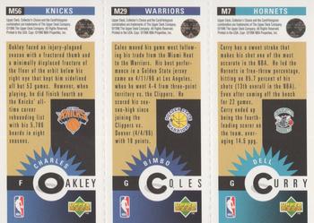 1996-97 Collector's Choice - Mini-Cards Panels Gold #M7 / M29 / M56 Dell Curry / Bimbo Coles / Charles Oakley Back