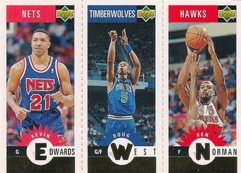 1996-97 Collector's Choice - Mini-Cards Panels Gold #M142/M141/M92 Kevin Edwards / Doug West / Ken Norman Front