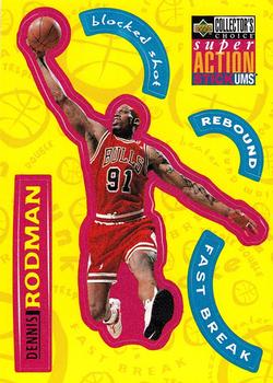 1996-97 Collector's Choice - Super Action Stick 'Ums (Series One) #S4 Dennis Rodman Front
