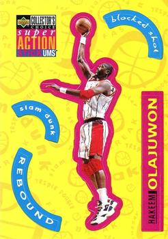 1996-97 Collector's Choice - Super Action Stick 'Ums (Series One) #S10 Hakeem Olajuwon Front