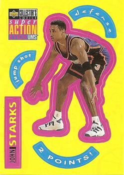 1996-97 Collector's Choice - Super Action Stick 'Ums (Series Two Stickers) #S18 John Starks Front
