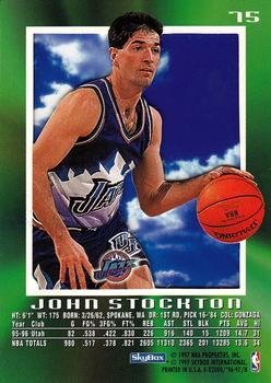 1996-97 E-X2000 #75 John Stockton Back