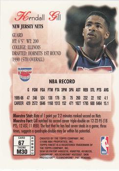 1996-97 Finest #67 Kendall Gill Back