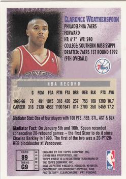 1996-97 Finest #89 Clarence Weatherspoon Back