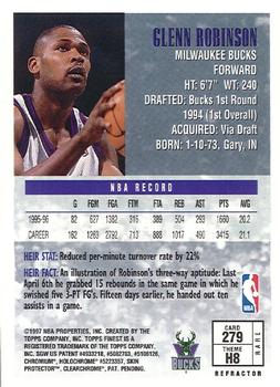 1996-97 Finest - Refractors #279 Glenn Robinson Back