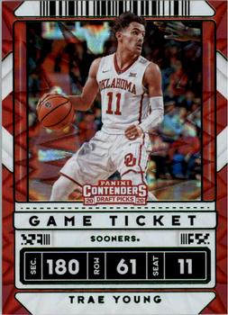 2020 Panini Contenders Draft Picks - Game Ticket Green Explosion #23 Trae Young Front