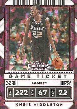 2020 Panini Contenders Draft Picks - Game Ticket Red Cracked Ice #30 Khris Middleton Front