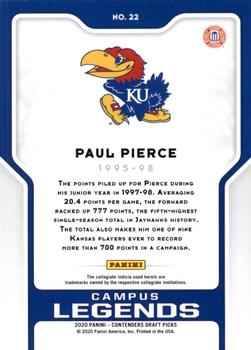 2020 Panini Contenders Draft Picks - Campus Legends #22 Paul Pierce Back