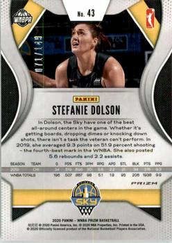 2020 Panini Prizm WNBA - Blue #43 Stefanie Dolson Back