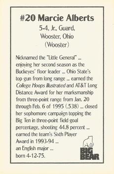 1995-96 Ohio State Basketball Women #NNO Marcie Alberts Back