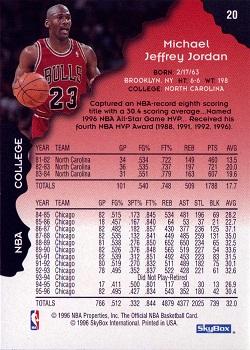 1996-97 Hoops #20 Michael Jordan Back