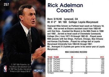 1996-97 Hoops #257 Rick Adelman Back