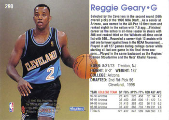 1996-97 Hoops #290 Reggie Geary Back