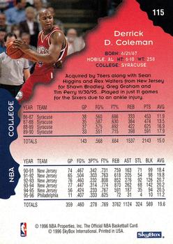 1996-97 Hoops #115 Derrick Coleman Back