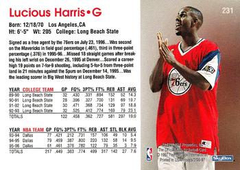 1996-97 Hoops #231 Lucious Harris Back