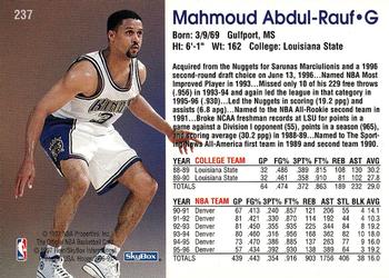 1996-97 Hoops #237 Mahmoud Abdul-Rauf Back