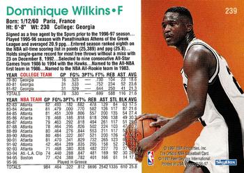 1996-97 Hoops #239 Dominique Wilkins Back