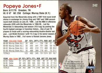 1996-97 Hoops #242 Popeye Jones Back